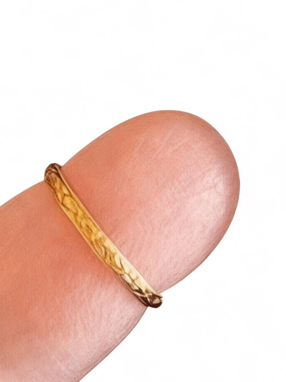 Vtg 14 Kt Gold Children’s Engraved Band Ring -Floral Detail- baptism christening